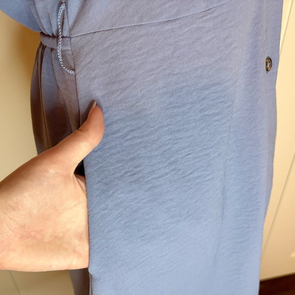 Lucky Brand Blue Buttoned A-Line Dress - Picture 6 of 11